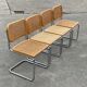 Lot de 4 chaises Cesca modèle b32 en chrome fabriqué en italie par Marcel Breuer