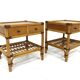 Set de 2 tables de chevet en rotin, Dux, Suède, 1960