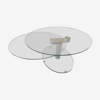 Articulated glass coffee table