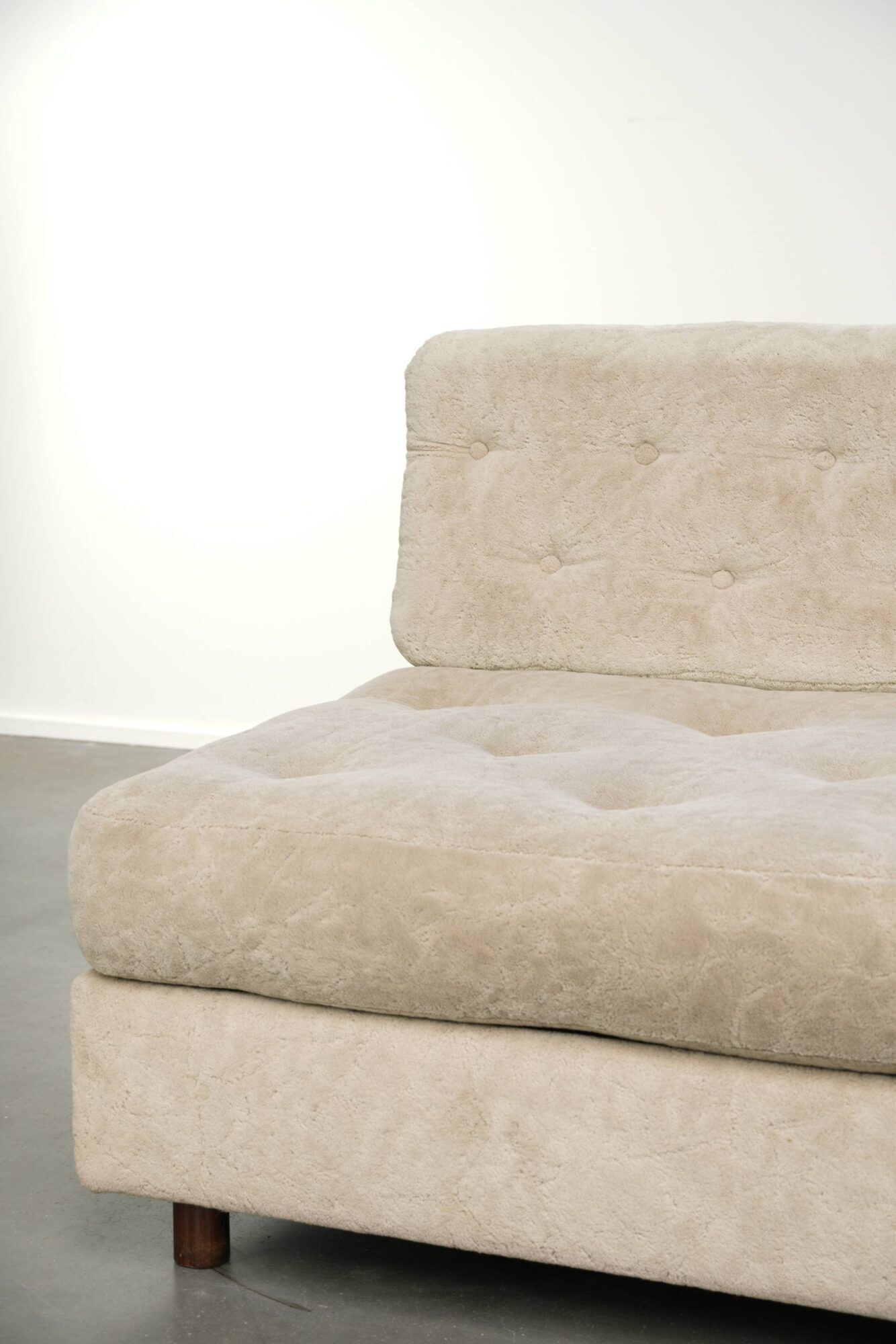 Vintage fabric armchair with great seating comfort and pleasant appearance