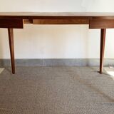 Extendable swedish round teak dining table