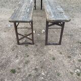 Pair of foldable benches guinguette style