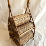Rattan and wicker bottle holder