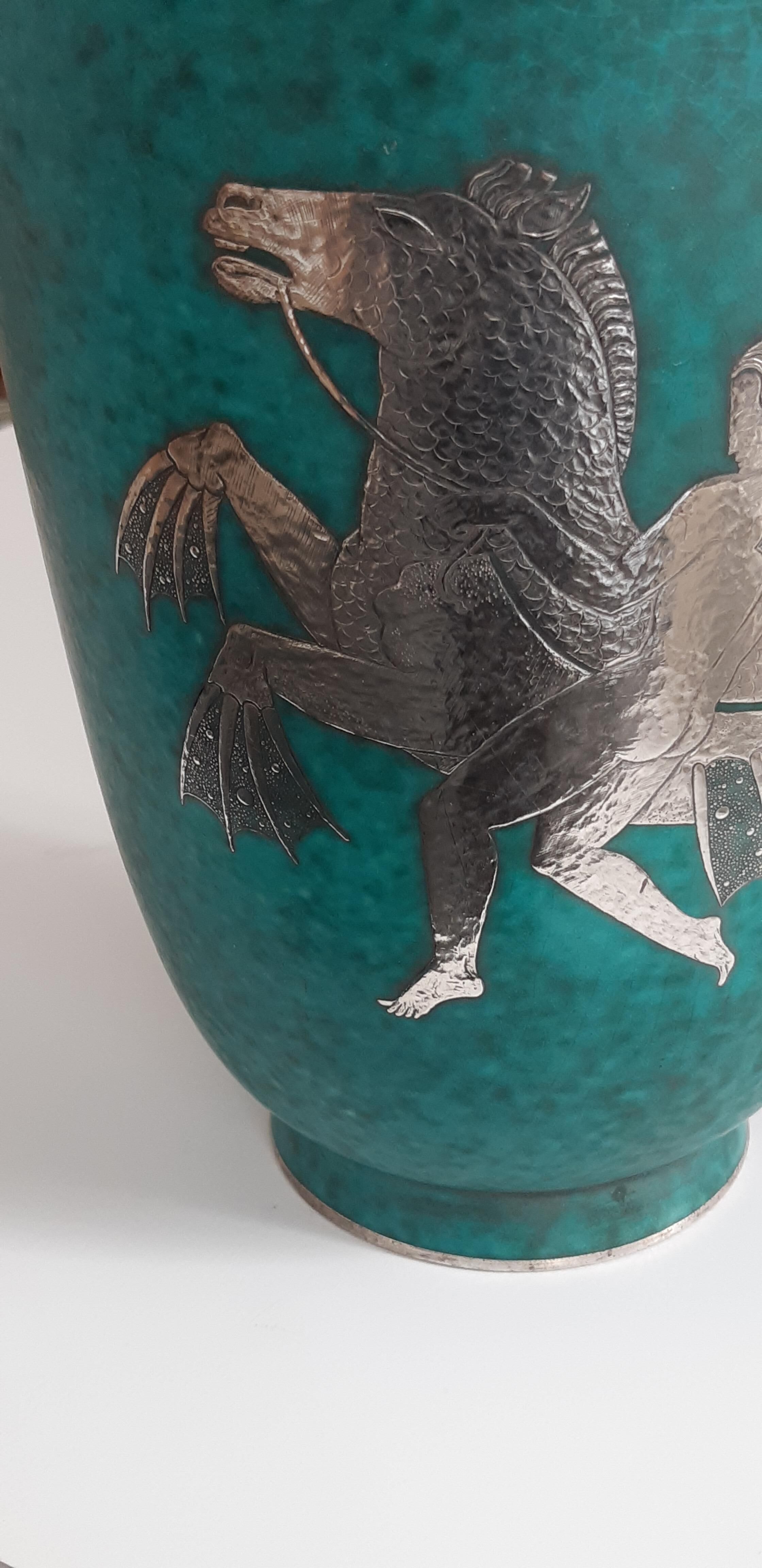 Vase Wilhelm Kage 'Argenta' for Gustavsberg Sweden 1935 Signed