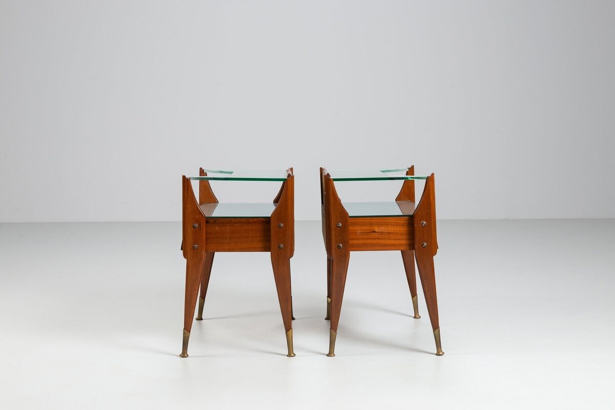 Pair of nightstands in teak La Permanente Mobili Cantù Italy 1950