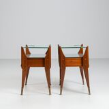Pair of nightstands in teak La Permanente Mobili Cantù Italy 1950