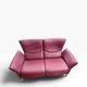 Two-seater sofa DS 145 in red leather by de Sede, 1990s.