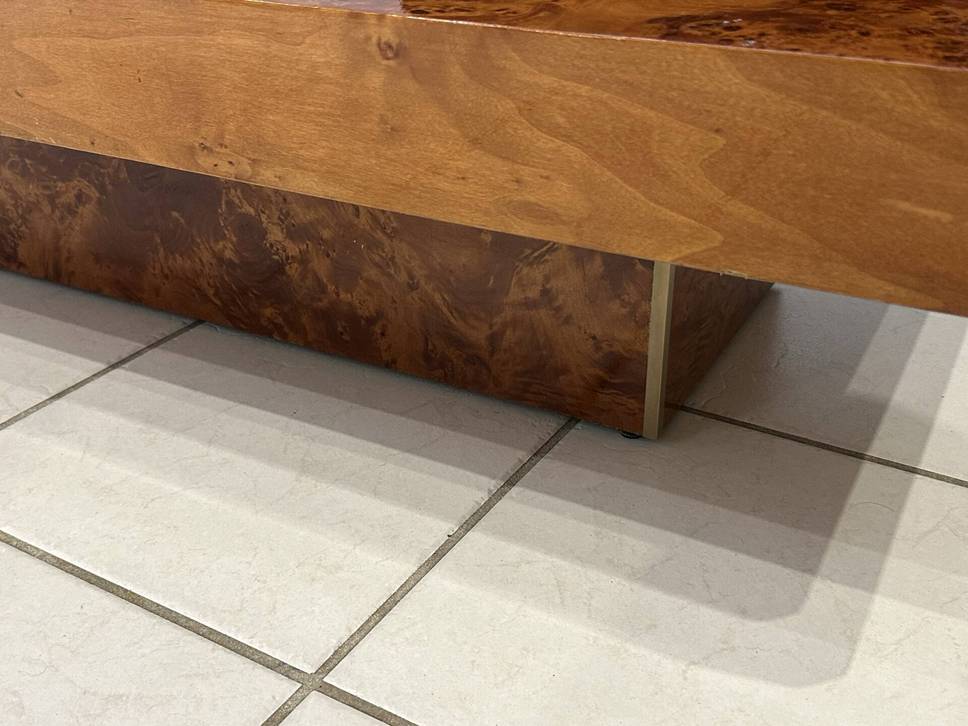 Vintage 1970s Elm Burl Coffee Table