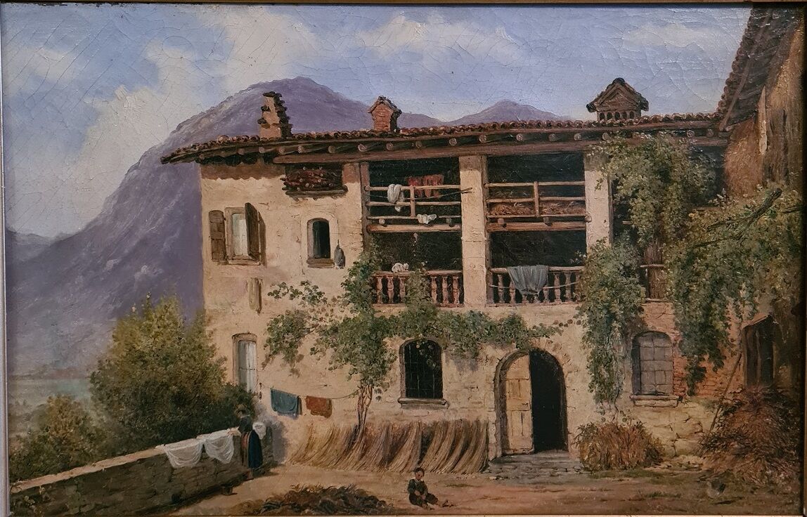 Giuseppe canella (1788 - 1847) italian painting, 1840s