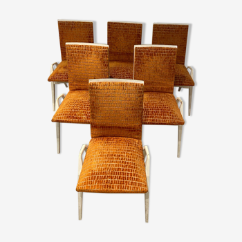 Set de 6 chaises en bois vintage