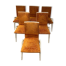Set de 6 chaises en bois vintage