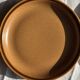 11 assiettes à dessert en grès liseré brun Sarreguemines