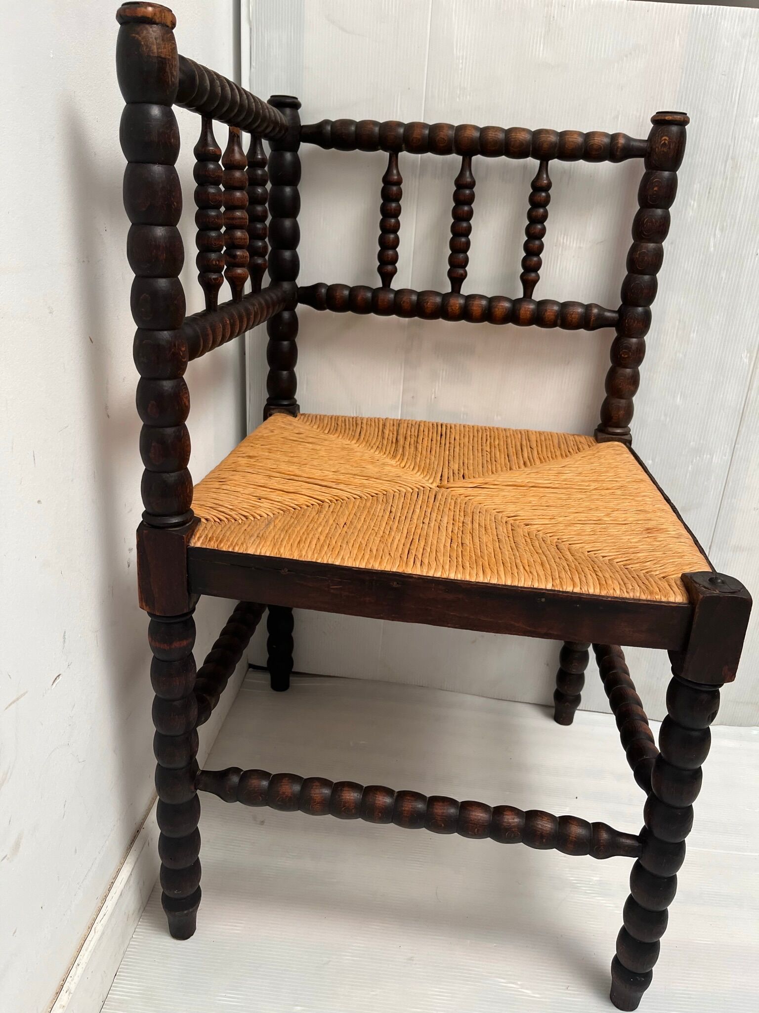 Corner chair wood turned vintage years 50-60