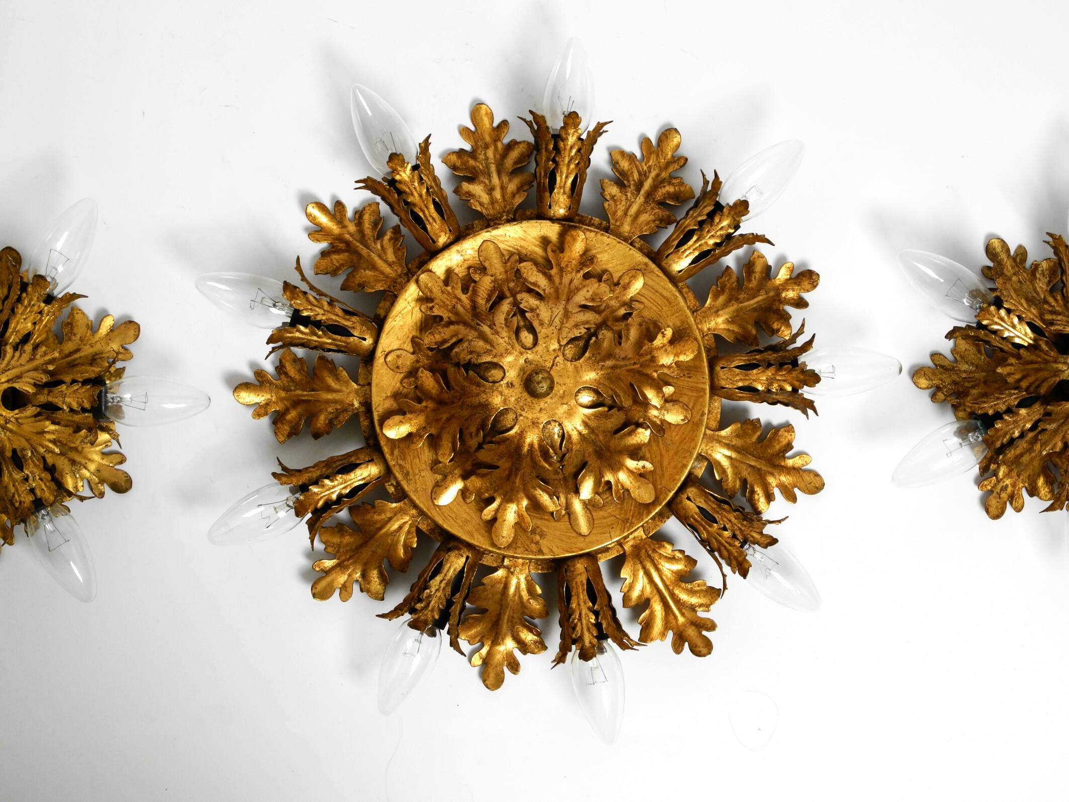 Set of three beautiful 1960s Italian ceiling or wall lamps by Banci Firenze