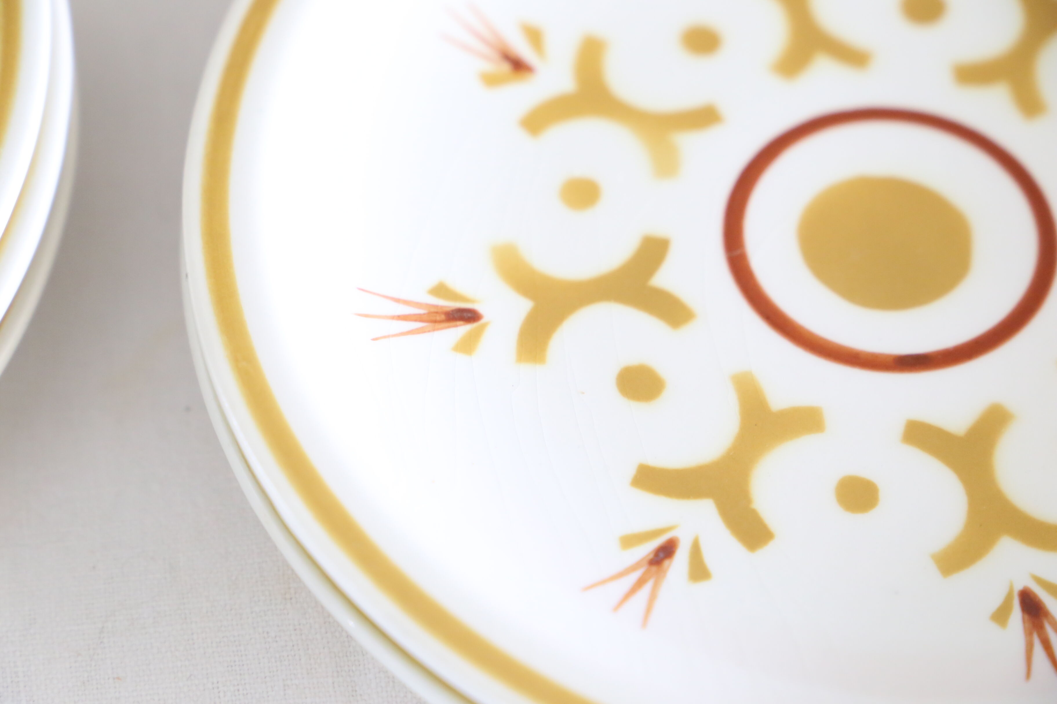 Longchamp dessert service, 10 plates and 1 dish, Vintage