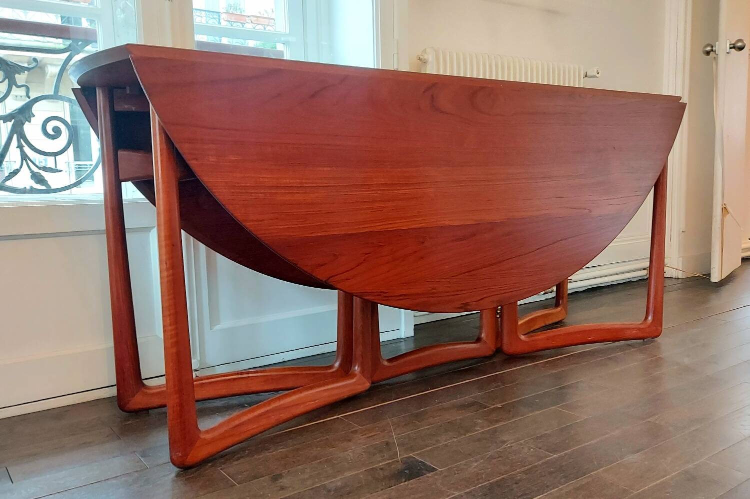 Extremely rare - Danish 20/59 vintage Drop Leaf table in teak by Peter Hvidt and Orla Mølgaard Nielsen for France & Søn - 6 - 8 people