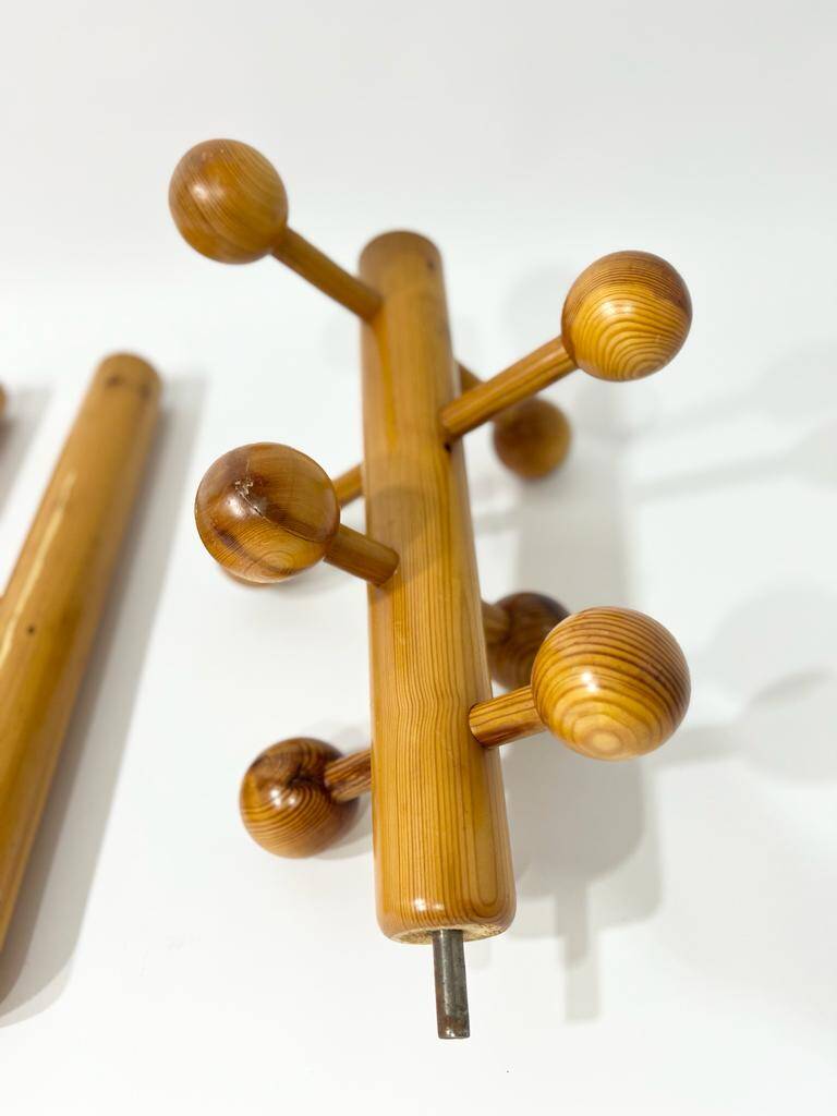 Vintage coat rack in solid pine