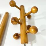 Vintage coat rack in solid pine