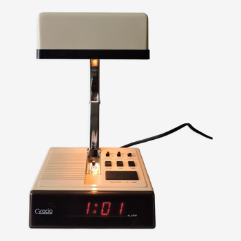 Foldable vintage alarm clock lamp Gracia 70s