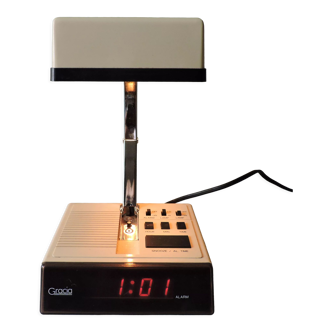 Foldable vintage alarm clock lamp Gracia 70s