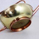 Watering can in brass and copper