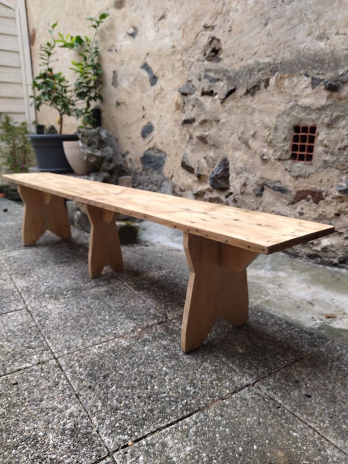Beech farm bench