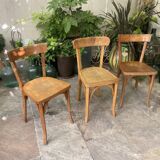 Trio of vintage Bauman bistro chairs