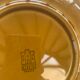 6 flat plates slip, enamelled ceramic ochre, mustard yellow, stamped Gien