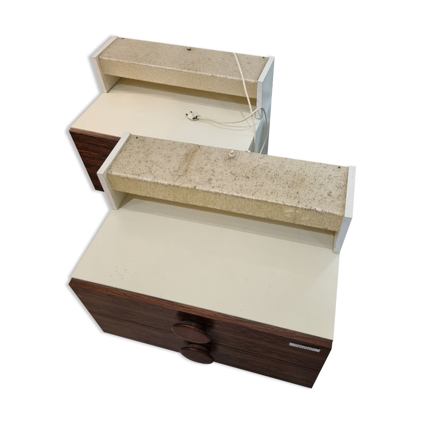 Seventies nightstands, wood from 1970