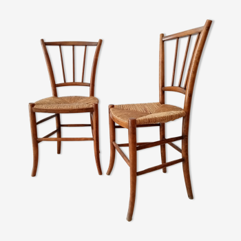 Paire de chaises de bistrot vintage années 50