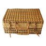 Decorative rattan suitcase with lid, braided, vintage from the 1970s