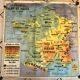 School map of france agriculture & livestock and administrative france 50s-60s