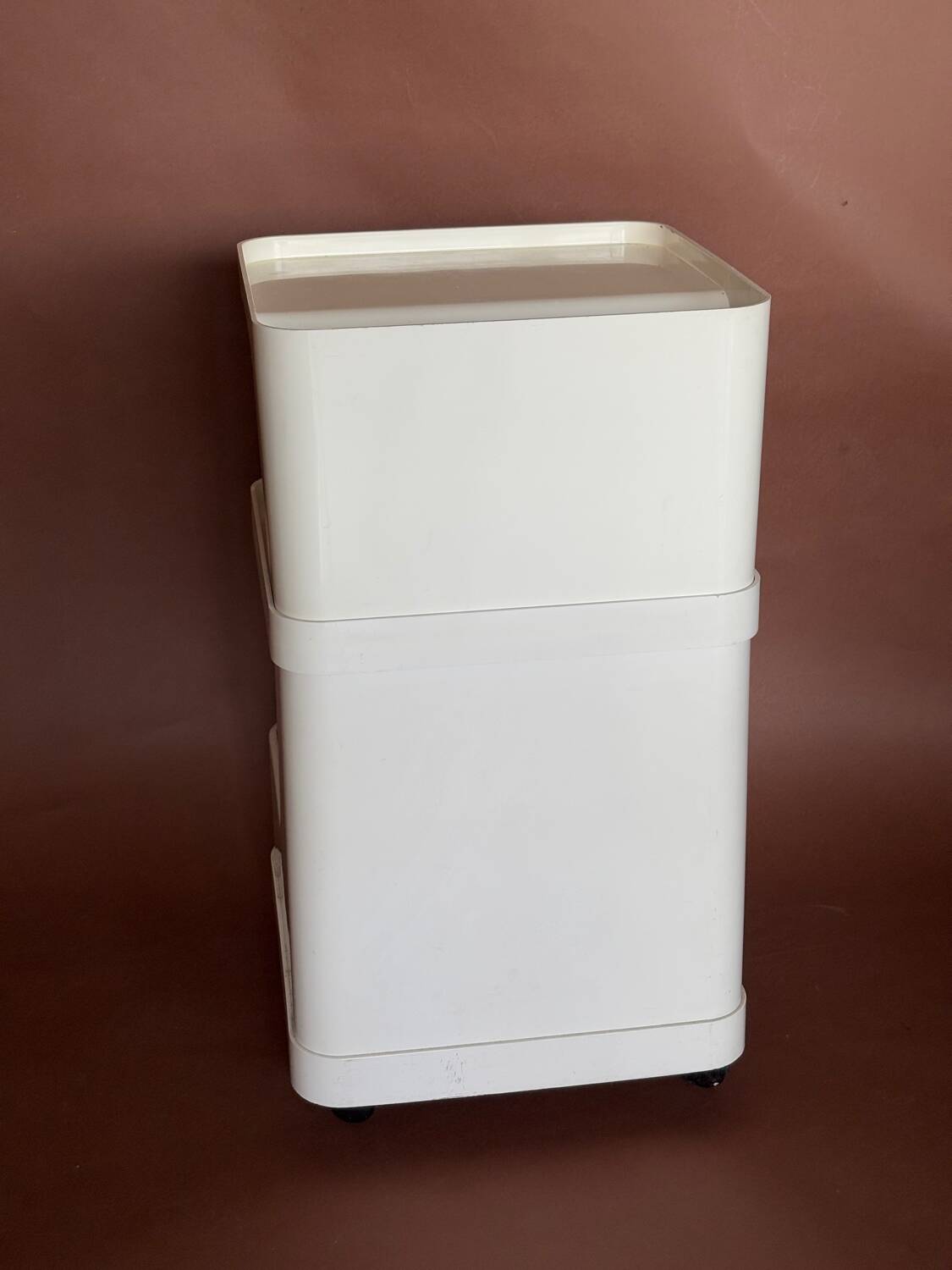 Flair Plastic Trolley on Wheels White 1970s Space Age Vintage