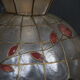 Chandelier pendant lamp Lampshade brass, shells 1950