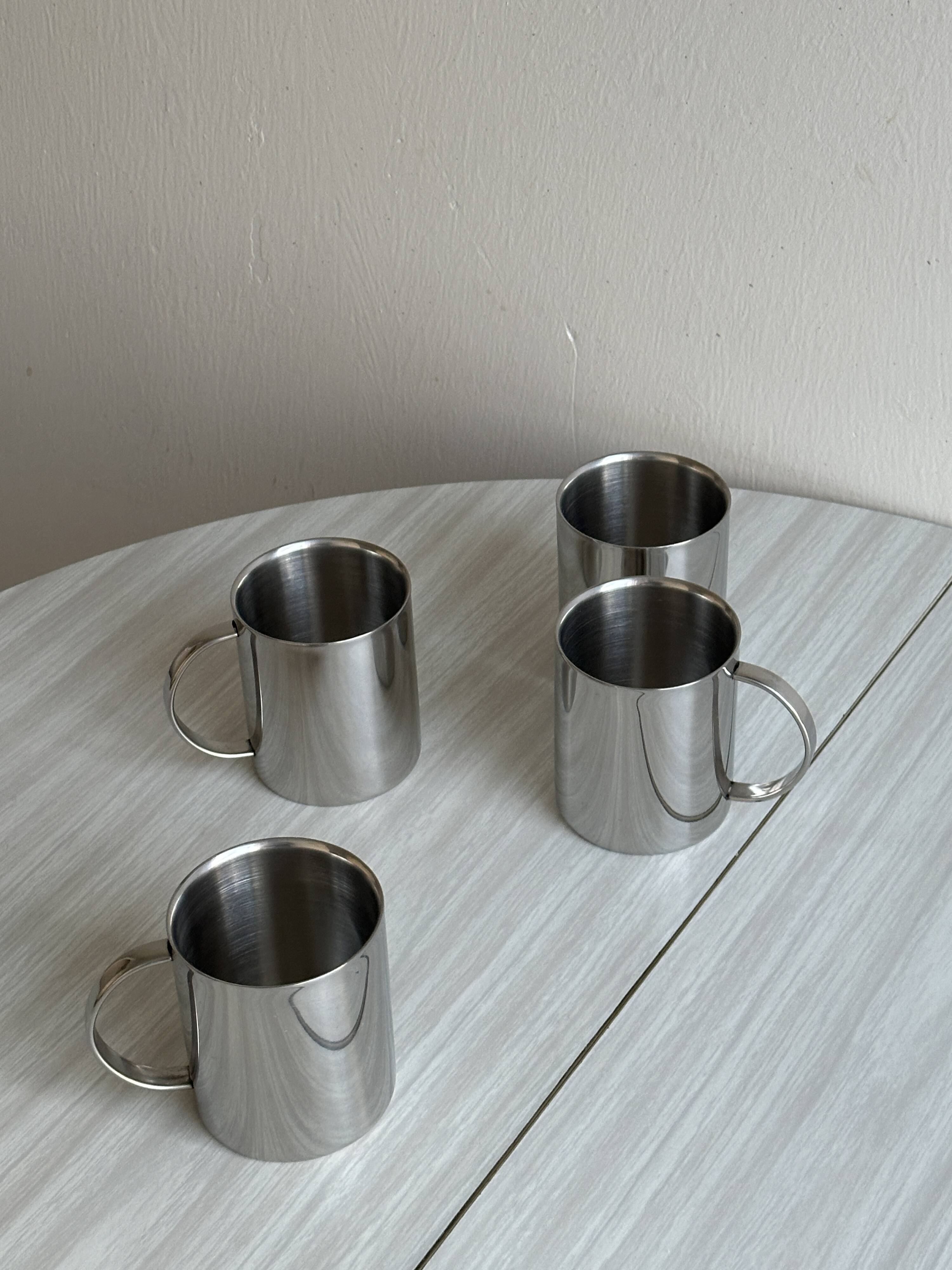 Set of 4 stainless steel cups