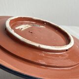 Raised dish, ceramic plate with blue and white patterns.