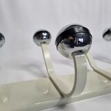 Vintage wall coat rack, five hooks, 70s