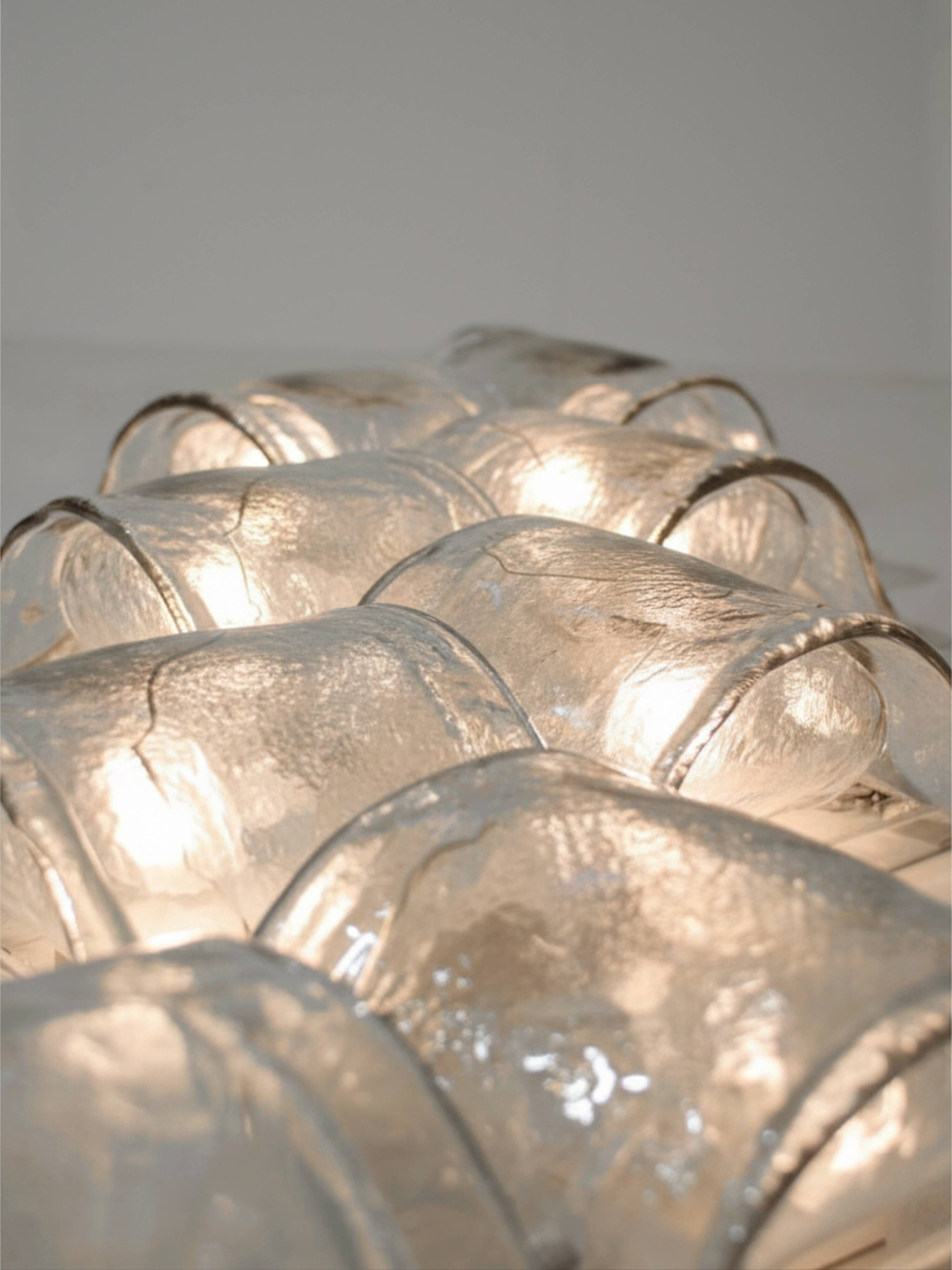 Set of 8 composable LP26 wall lamps by Carlo Nason for Mazzega-  Italy 1970