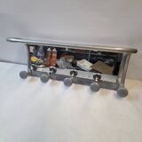 Antique aluminum coat rack with 5 hooks