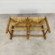 Vintage straw and wood bench, 1960s, country/mountain style