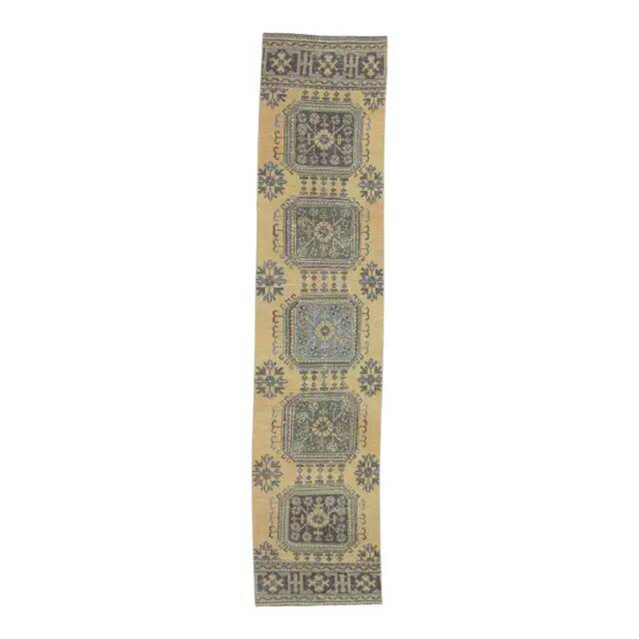 Turkish Handwoven Wool Kilim Rug 89x351