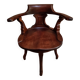 Antique wooden office chair – swivel captain's chair – walnut chair – early 1900s