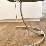 2 chaises "space age" velours bleu gris remises à neufs