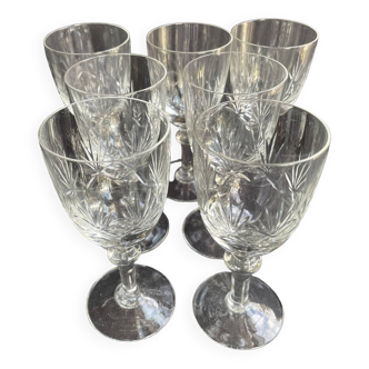 7 port glasses – Blown and cut crystal