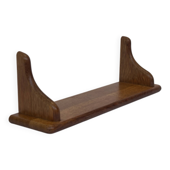 Vintage book shelf wall rack 1970s wood minimalist design