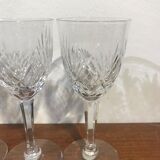6 glasses of fine crystal white wine from Lorraine