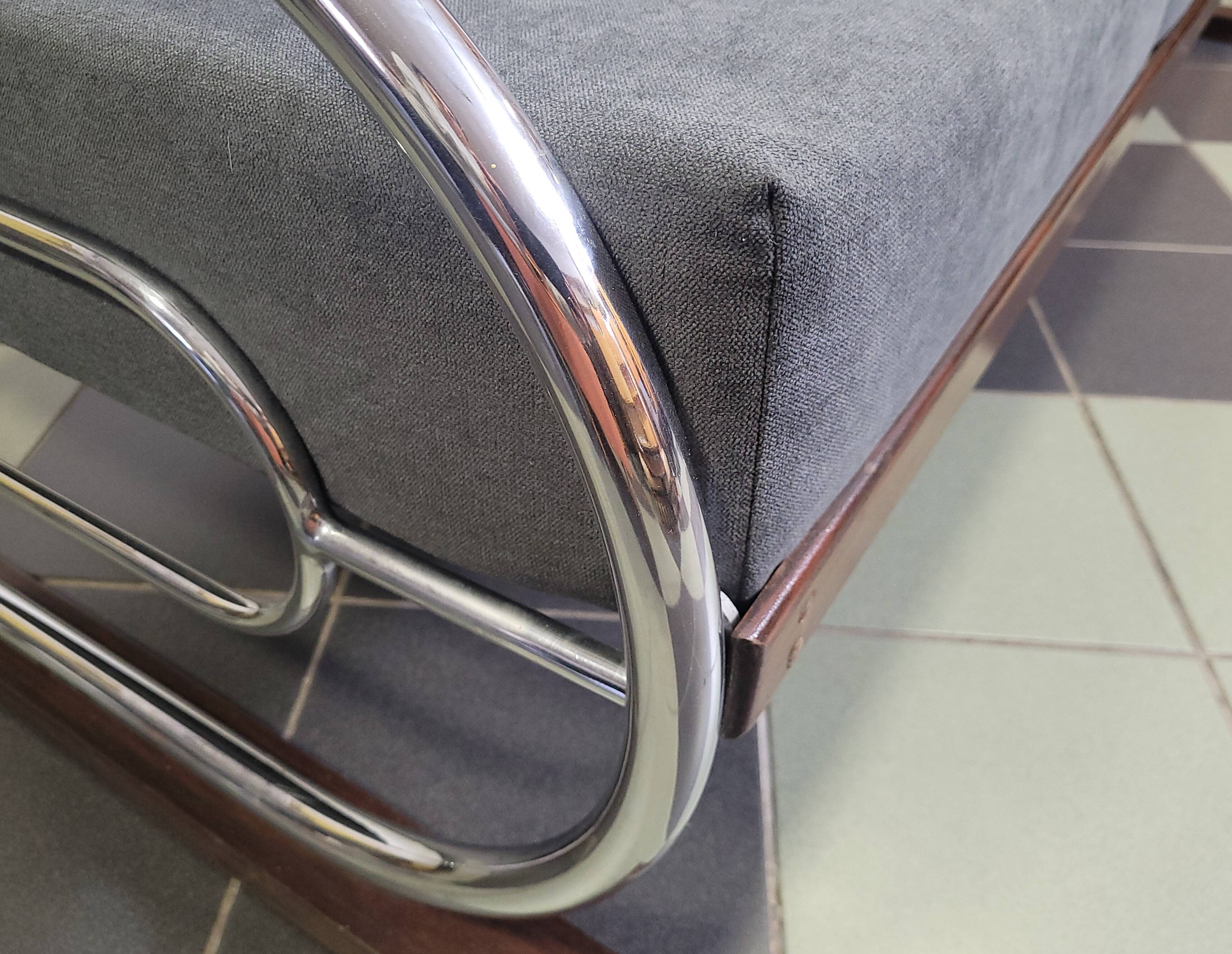 Bauhaus Chrome Sofa by Robert Slezak 1930'