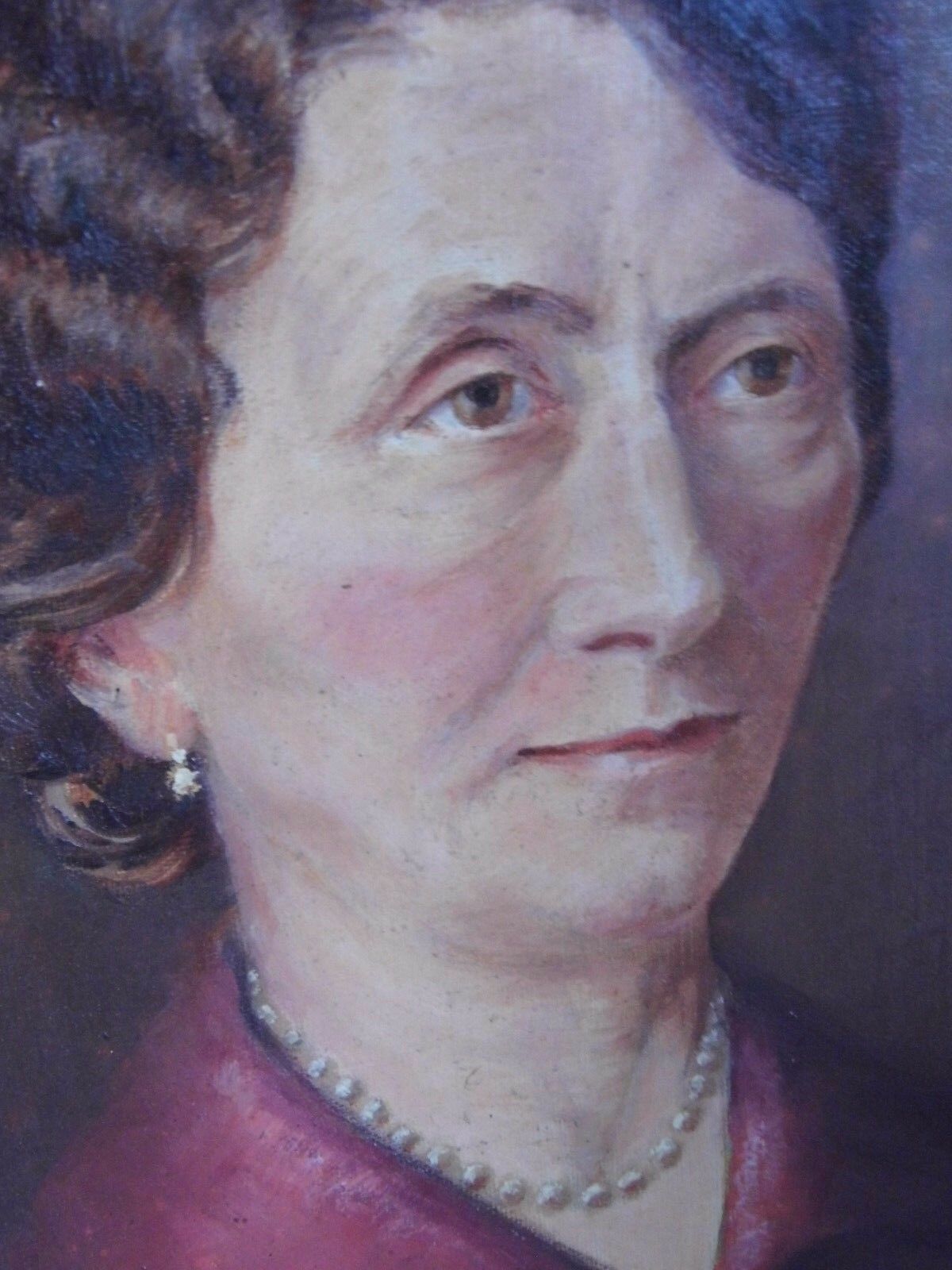 Oil on canvas portrait of notable woman
