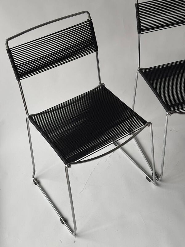 4 chaises Spaghetti par Giandomenico Belotti pour Alias, Italie