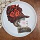 Decorative plate Porcelain of Paris – Elegant with a large hat